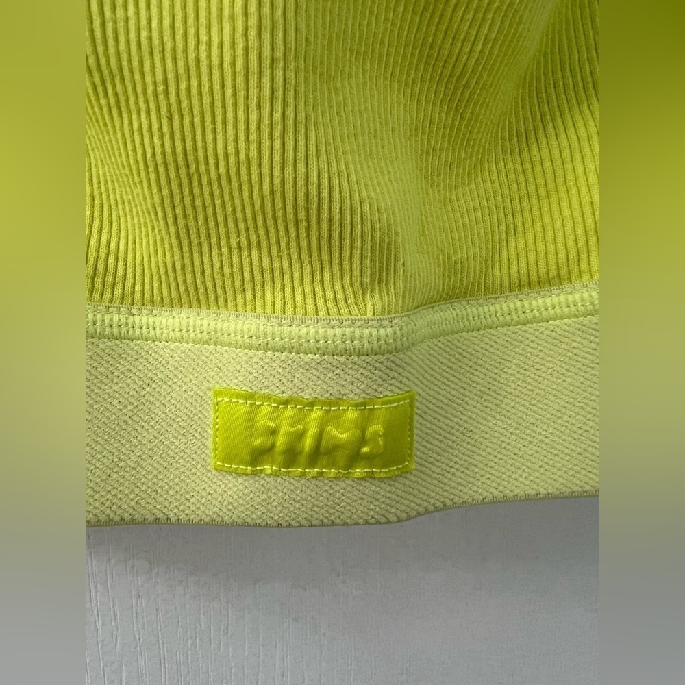 SKIMS Cotton Rib Scoop Bralette Neon Yellow Women's Sports Bra (Size XL) - Picture 6 of 9